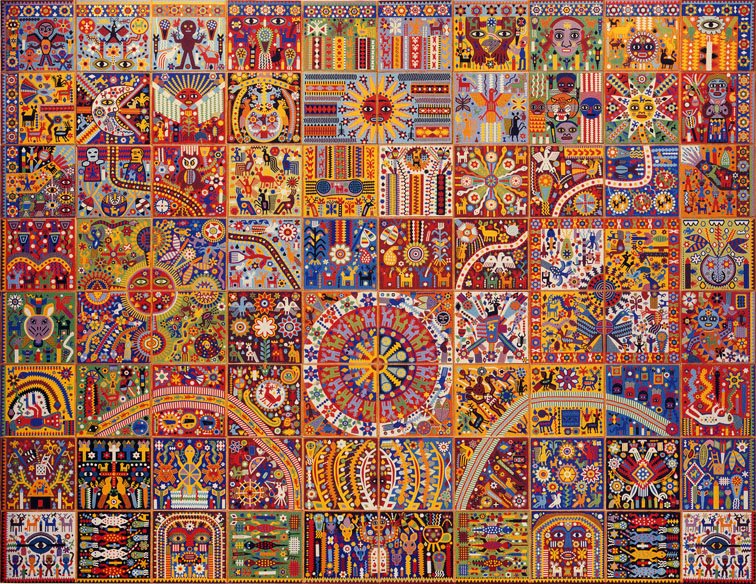 Pensamiento y alma huichol, mural de Santos de la Torre
