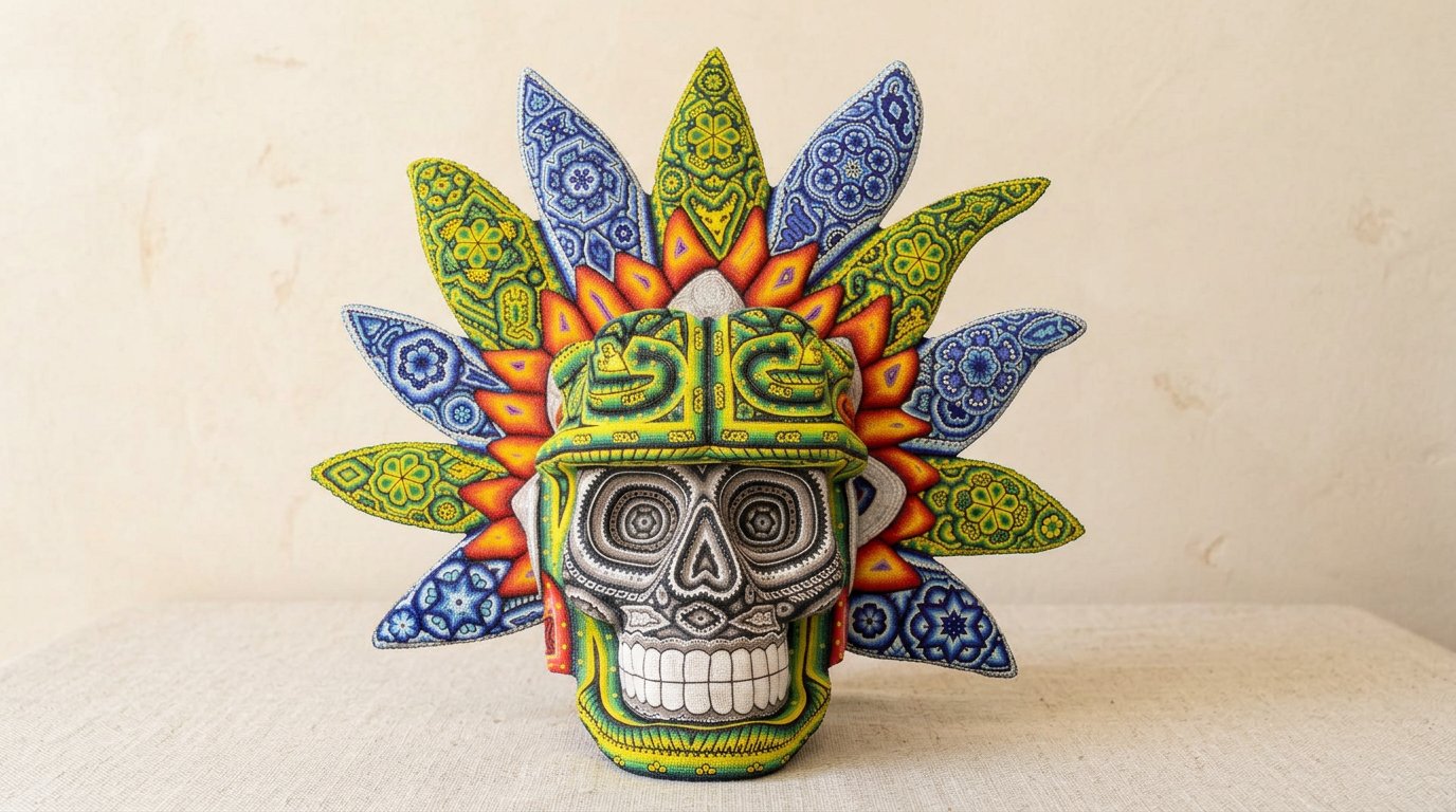 Busto Kukulkán, Chaquireado huichol de Alfredo Bautista
