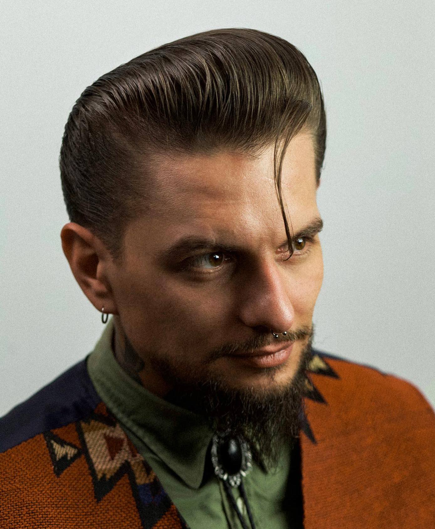 Sculptured Pompadour with a Beard