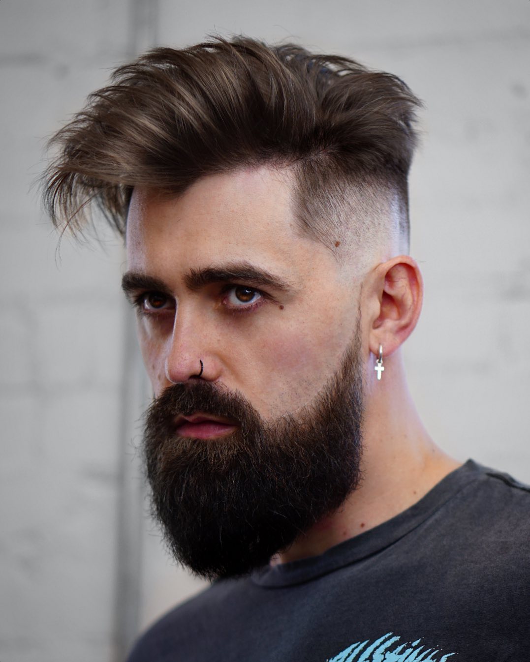 Long Top Shaved Sides and a Full Beard