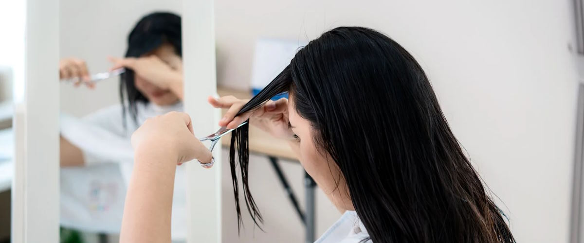 trimming your own bangs